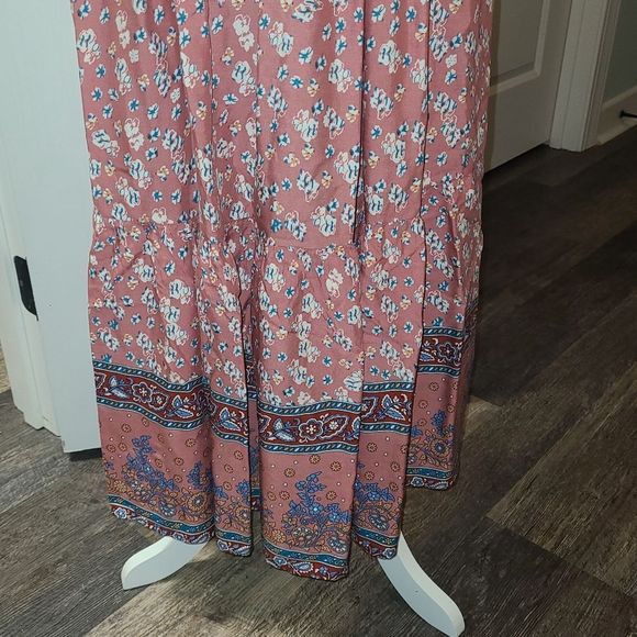 Floral Strapless Boho Maxi Dress - Picture 6 of 12